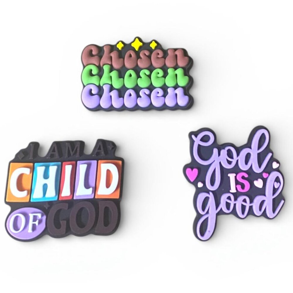NEW - 3PCS I Can Do All Things Through Christ,Christian - SHOE CHARMS